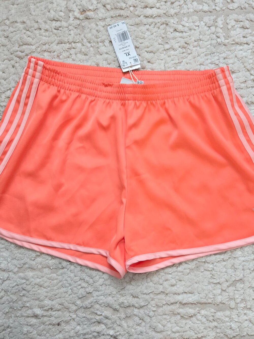 Adidas 3 Stripes Sprinter Shorts Semi Coral XL Original Relaxed Fit